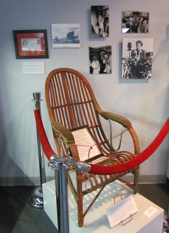 An exhibit highlights the contribution that Amelia Earhart played in the early days of TWA.