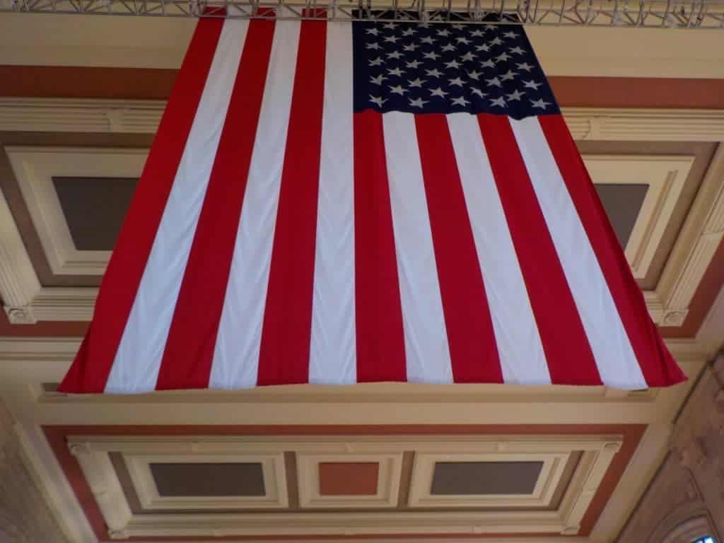 Flag on display at the station.