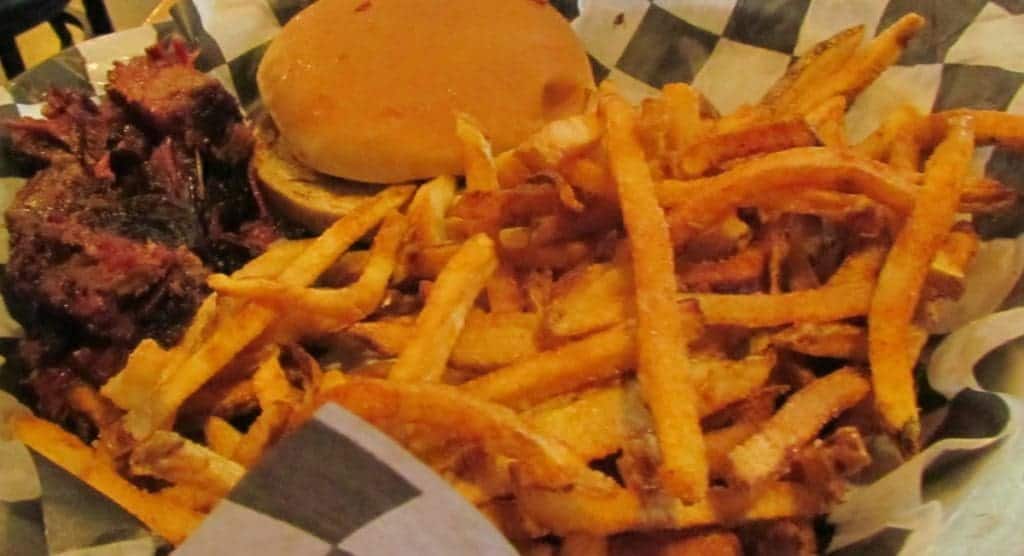 Burnt ends and fries.