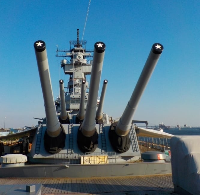 Guns of the USS New Jersey.