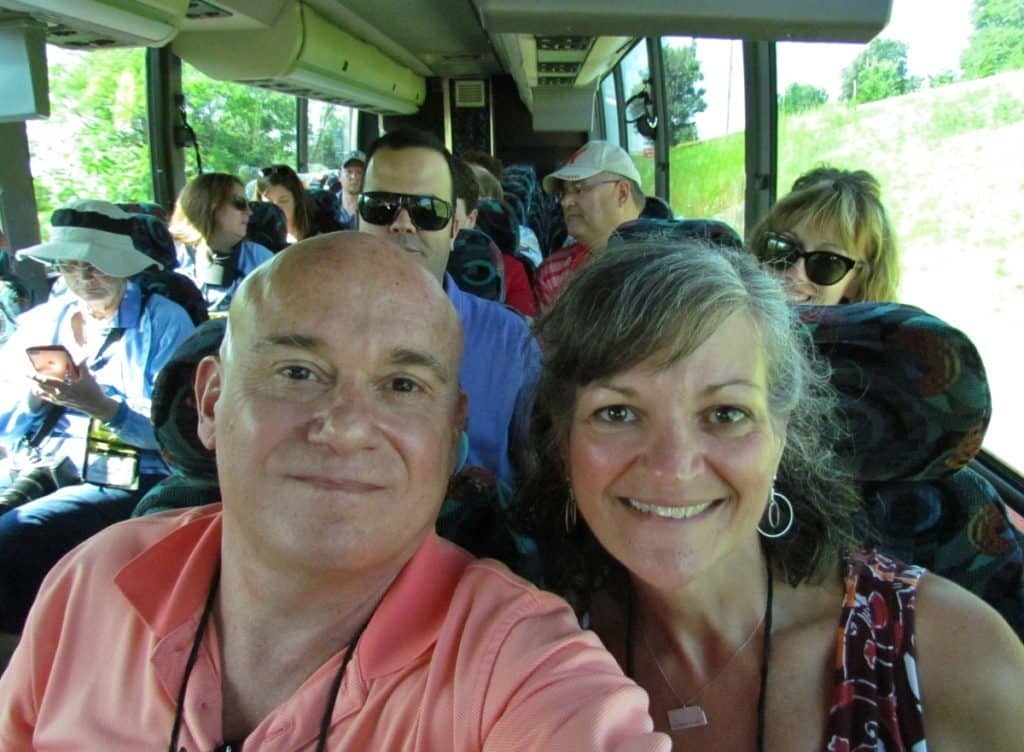 Authors on bus.