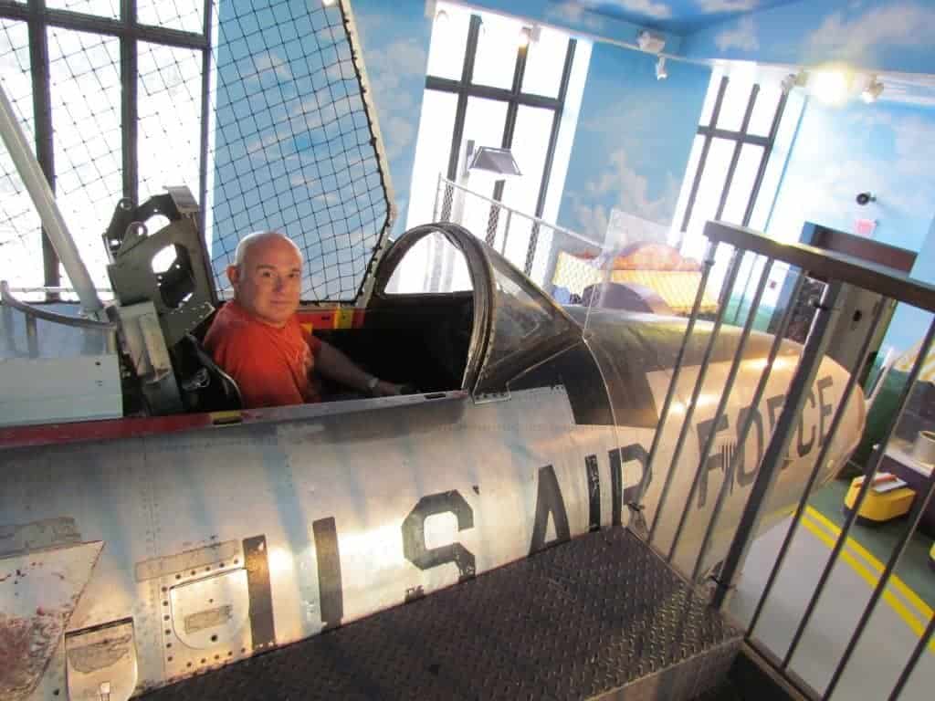 Author in Air Force jet cockpit.