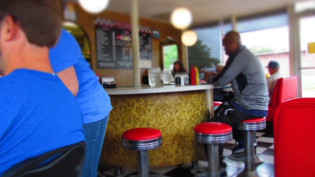 Counter seats at Bobo's Drive In.