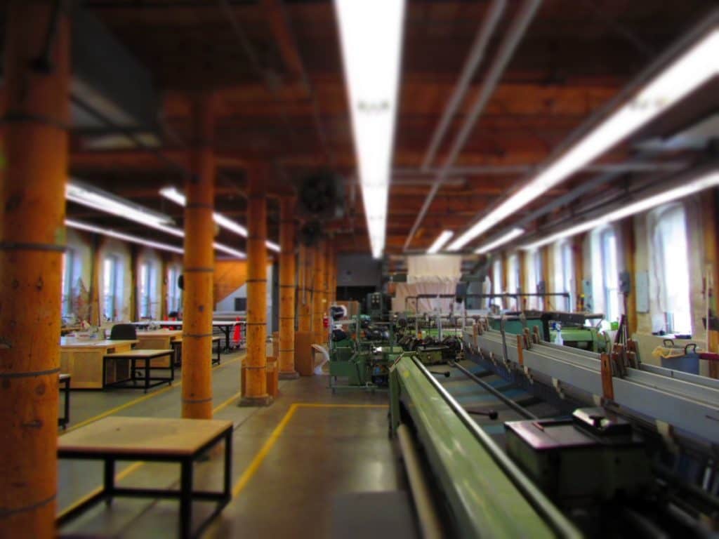 The Amana Woolen Mill production facility.