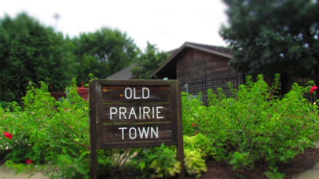 Entrance sign to Old Prairie Town.