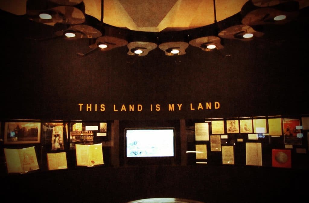 The iconic song "This Land is My Land" is the showcase piece for the Woody Guthrie Center.