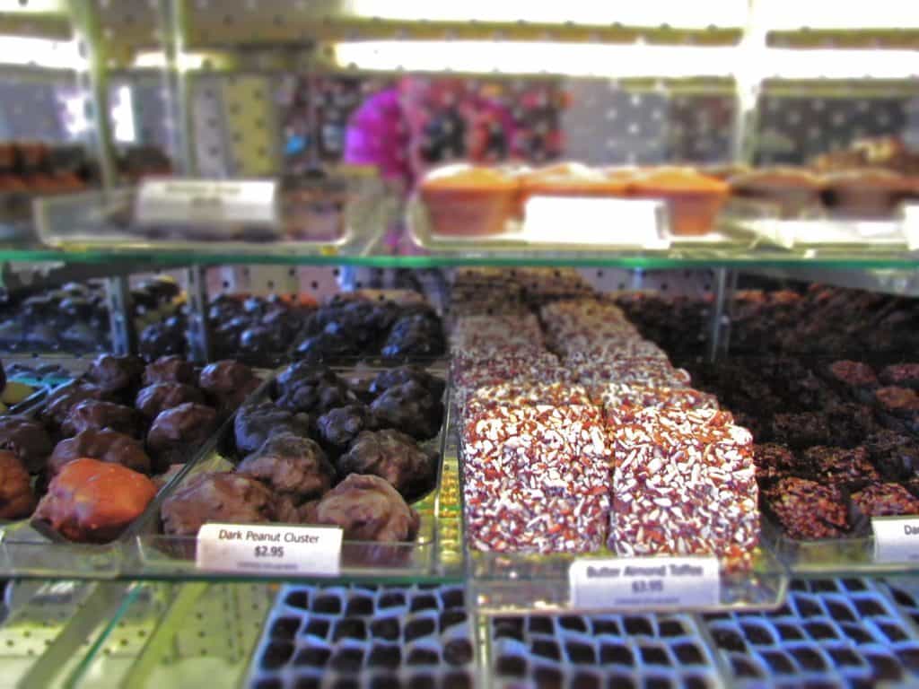 A selection of classic chocolate treats greet visitors to Glacier Confection.