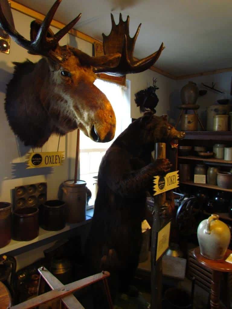 Various artifacts adorn the museum located on the second floor of the Ox Yoke Inn.
