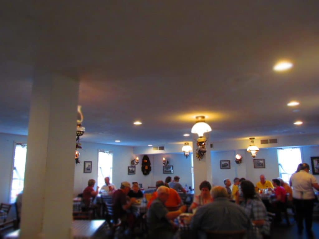 The dining room of the Ox Yoke Inn is filled with hungry residents and tourists.
