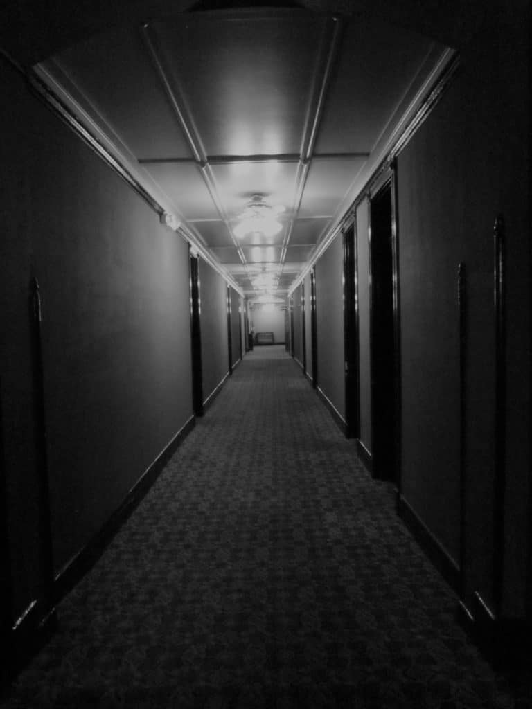 One of the hallways that staff used to transport the bodies of the people who succumbed to cancer at the Baker Cancer Hospital.