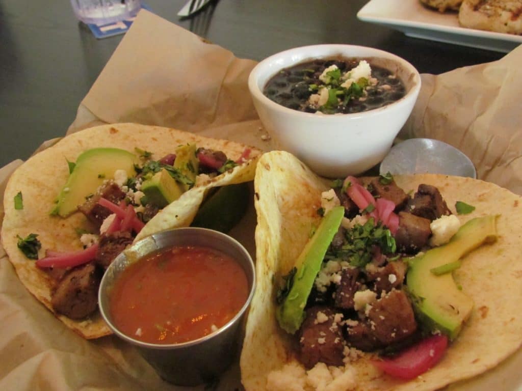 The steak tacos are made with ribeye, which adds an extra bonus to the dish.