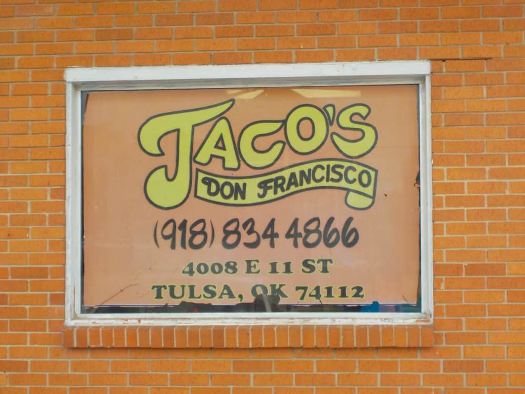 The sign for Taco's don Francisco signals the home of some great Mexican cuisine.