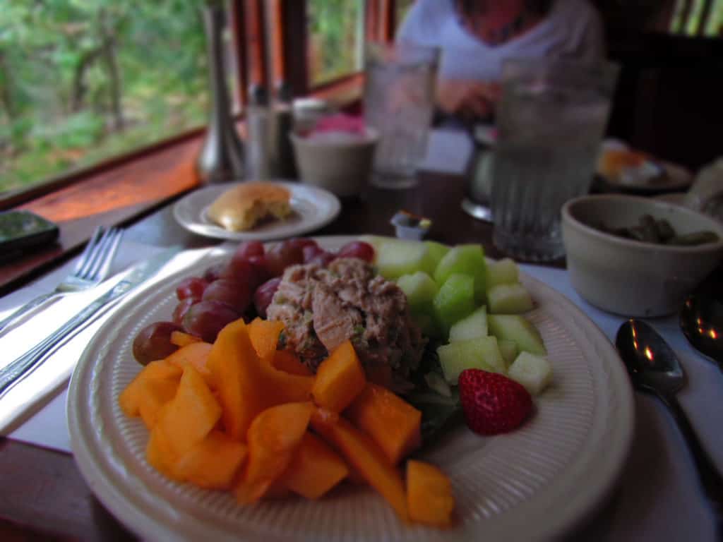 The Chicken Salad comes with fresh fruit.