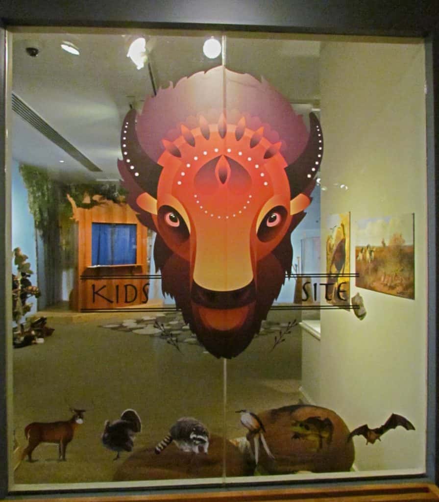 The decorated entrance to the Kids Site inside the Gilcrease Museum.