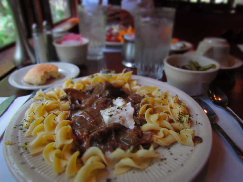 Beef Stroganoff is made with tender meat, delicious sauce, and served over a bed of egg noodles.