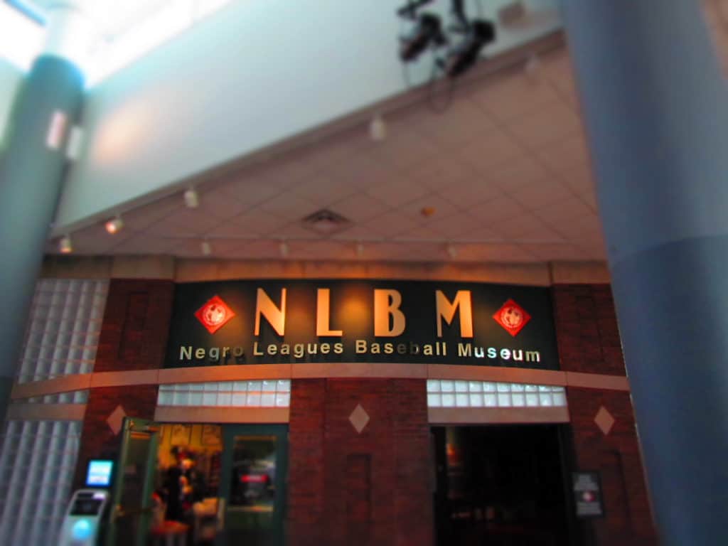 The entrance to the Negro Leagues Baseball Museum in Kansas City.
