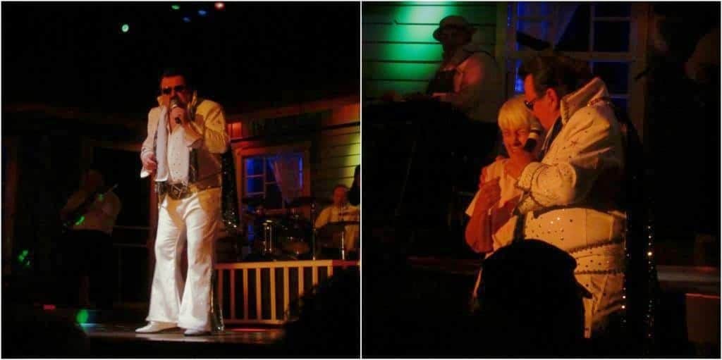Elvis makes an appearance and even interacts with the audience.