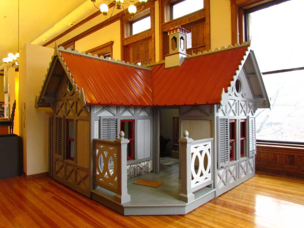 A victorian style playhouse is a good place for younger visitors to burn off some energy.