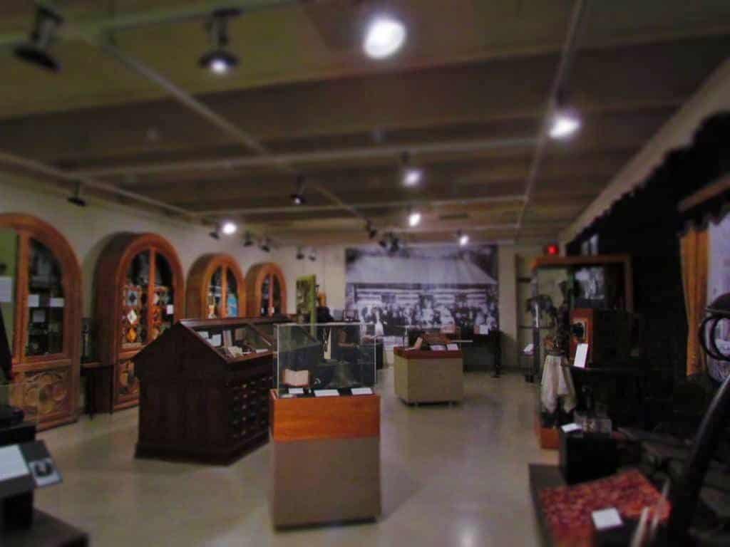 An exhibit room in the Riley County Historical Museum.