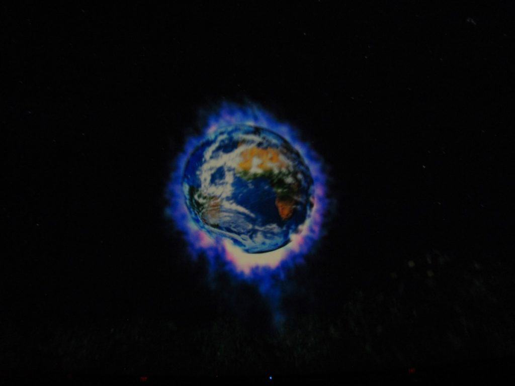 A vision of earth burns through the screen at Gottlieb Planetarium in Union Station.