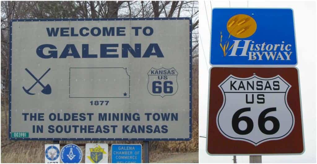 Galena, Kansas is the oldest mining town in Southeast Kansas, and lies on the Route 66 path in Kansas.