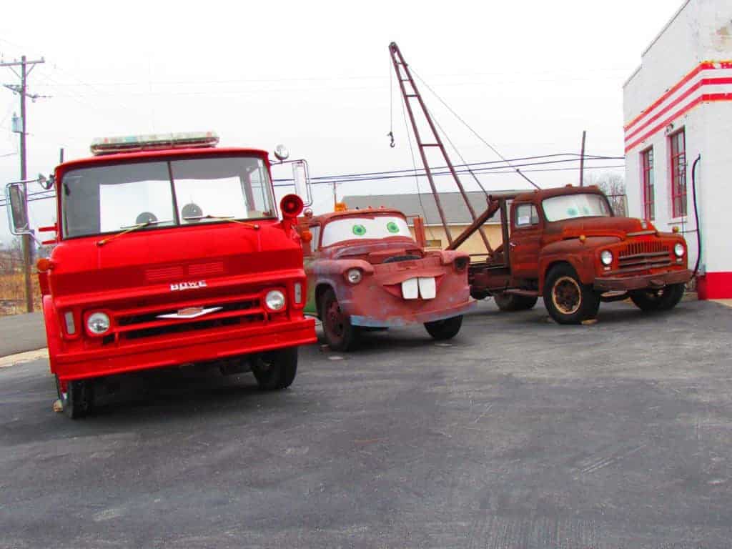 It was quite apparent that some of the vehicles in the Cars movie were waiting to be photographed.