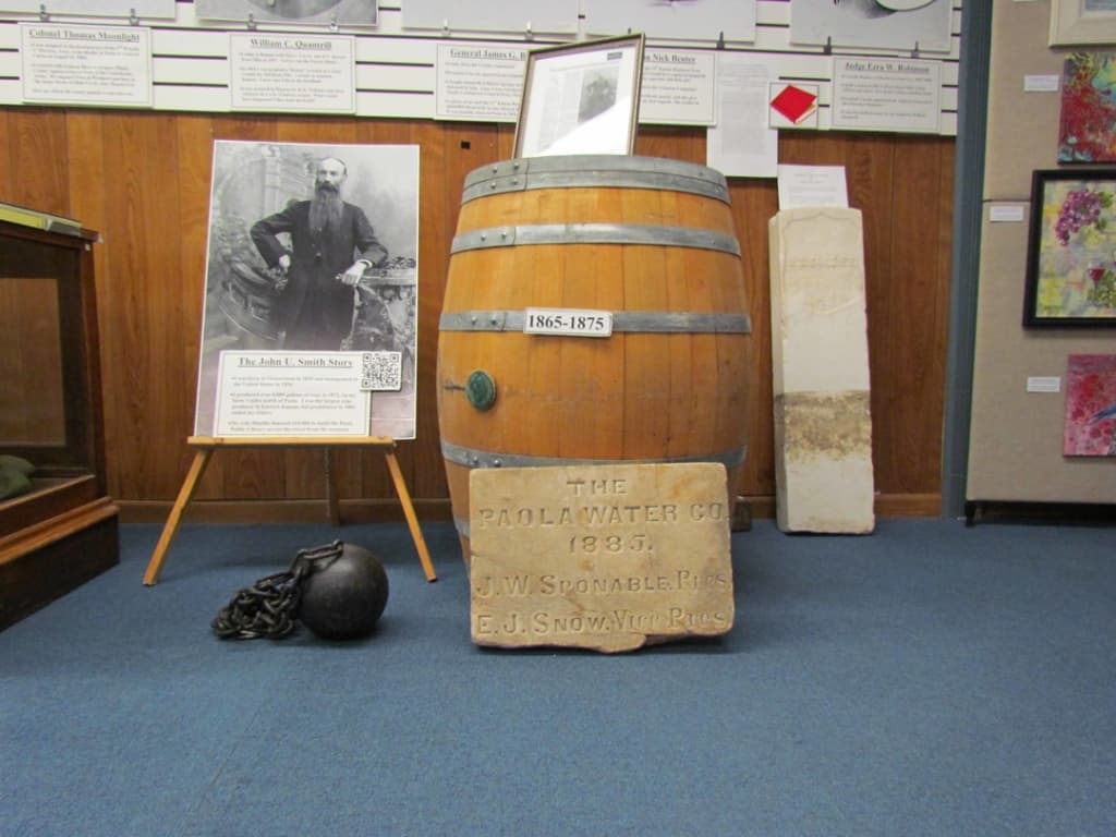 A display tells the story of Miami County's first wine maker.