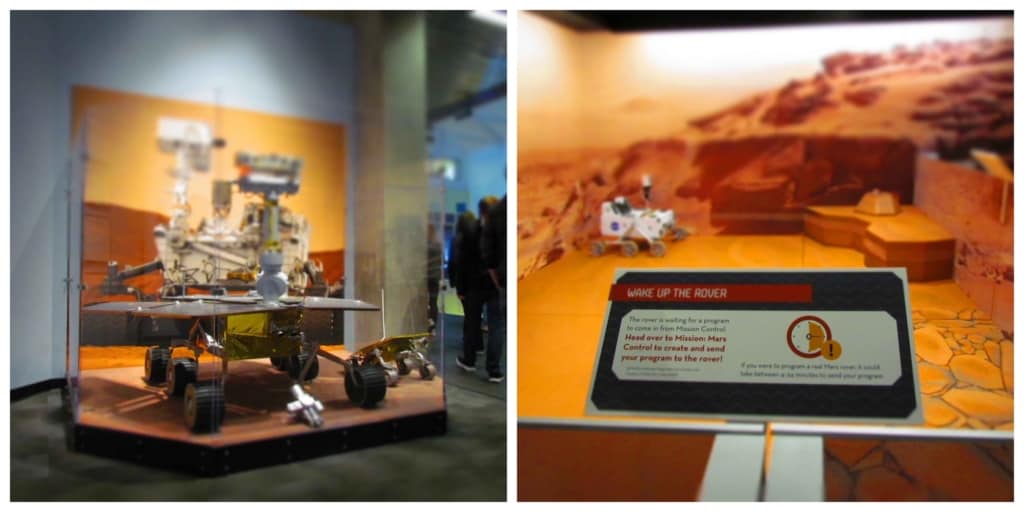 Replicas of the Mars Rover can be programmed by visitors to the St. Louis Science Center.