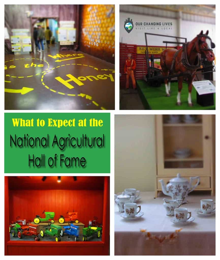 National Agricultural Center-Hall of Fame-farming-tractors-honeybees-schoolhouse-train depot-horses