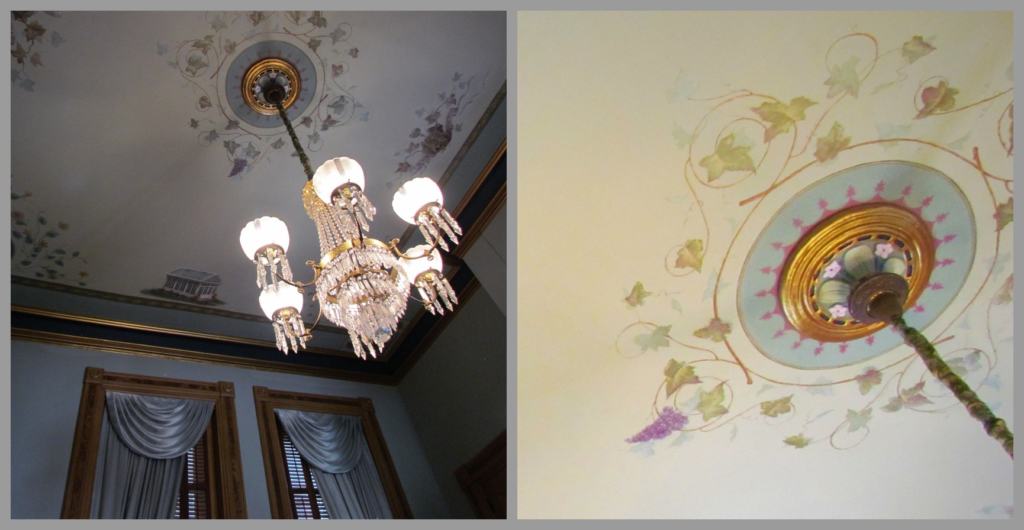 Throughout the mansion you will find wonderfully painted ceilings. 