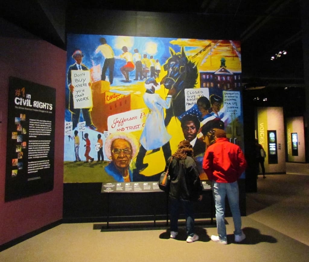 The Civil Rights exhibit was a poignant reminder of the struggle that African Americans face in the United States.