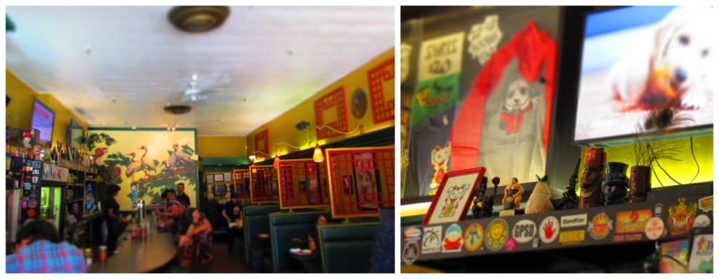 The interior of Fong's Pizza speaks more of Chinese cuisine that what we found.