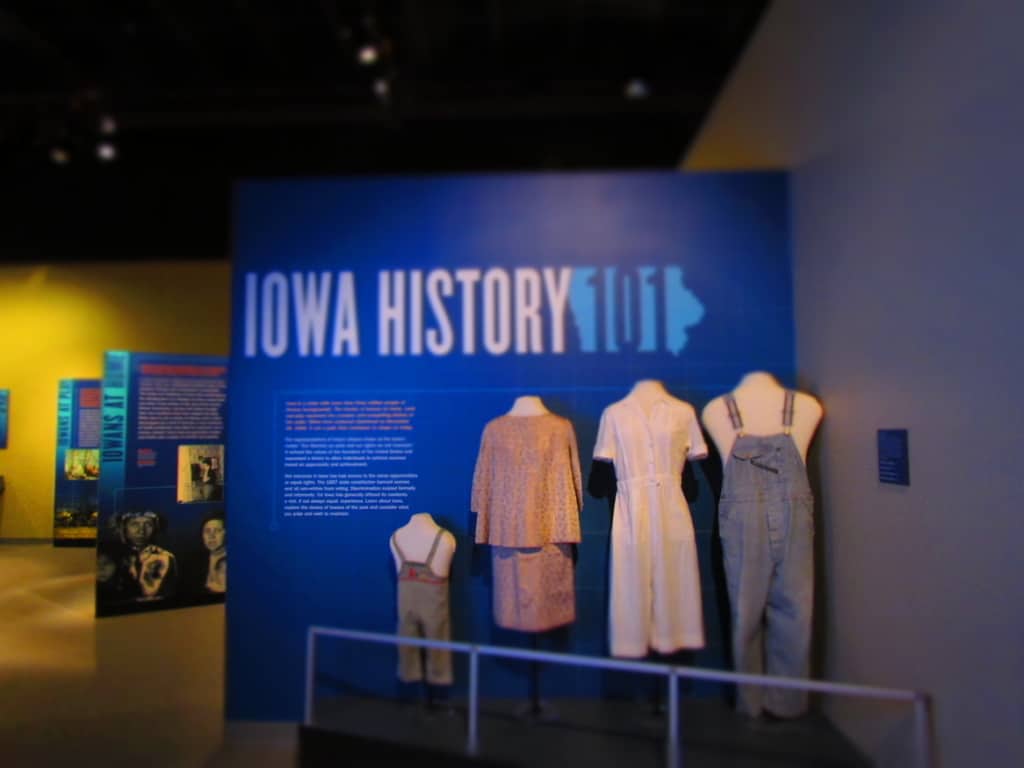 The start of the Iowa History galleries helps educate visitors on the early lifestyles of the state's residents.