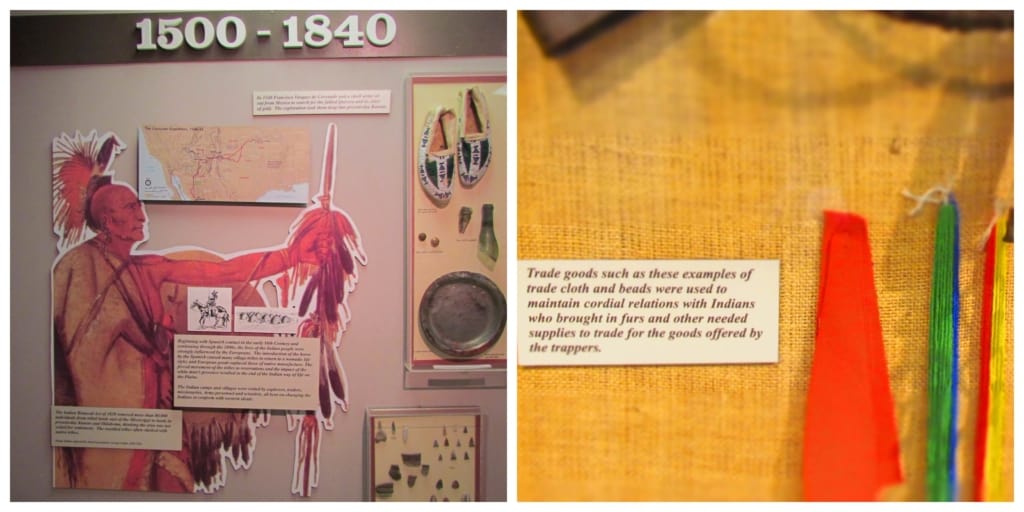 A display gives information on the plains indian tribes who once roamed the area. 