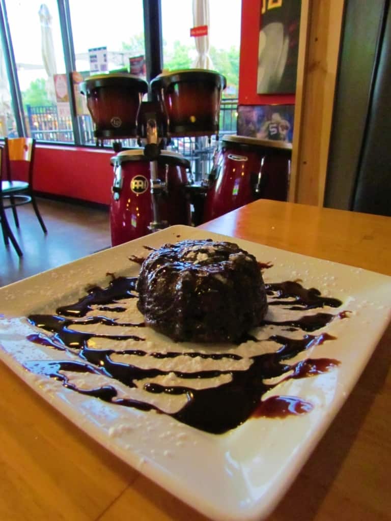 A Molten Chocolate Lava Cake makes the perfect end to a delicious meal at Artego Pizza. 