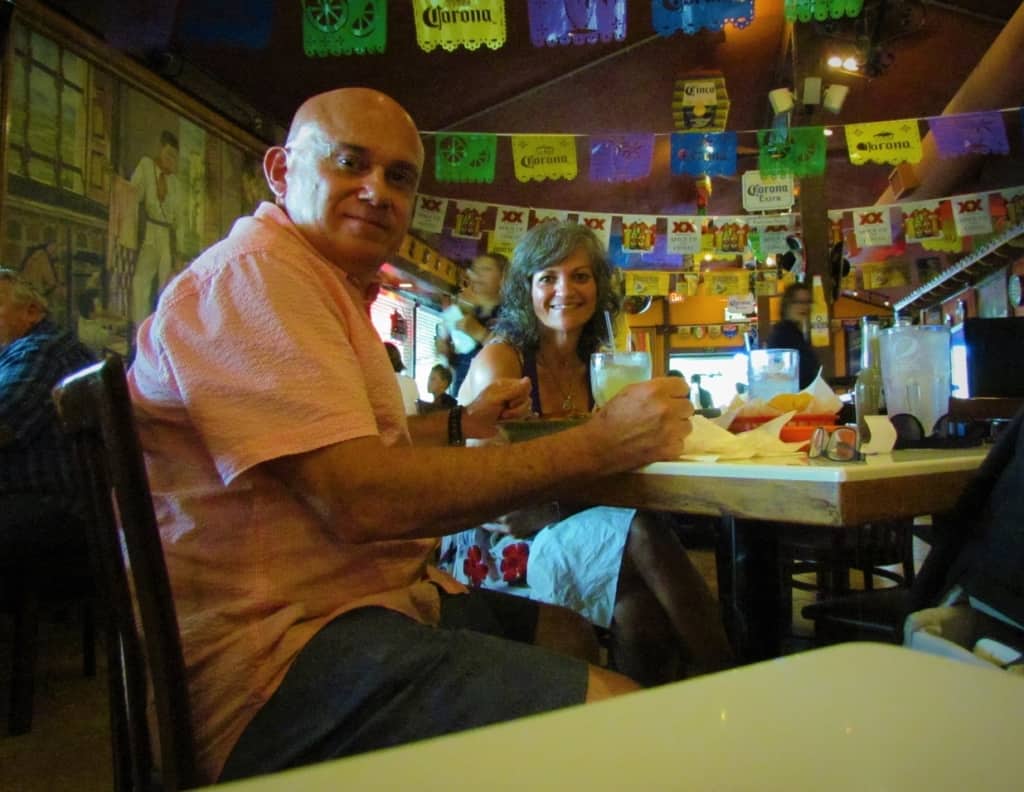 The authors enjoy a meal at Taqueria Mexico.