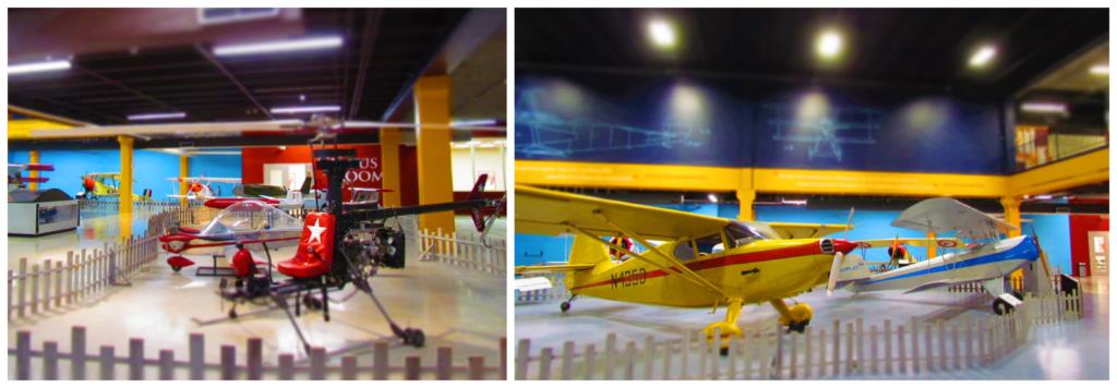 A variety of small airplanes are on display at Science Museum Oklahoma.