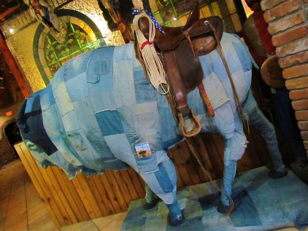 We were welcomed into Casey's Cowtown Club by a blue jean bedecked bison.
