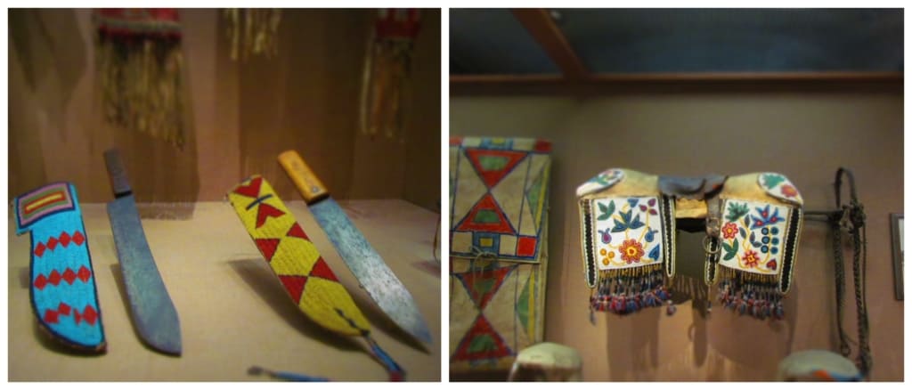 Artifacts from Native Americans show the amazing detail of the beadwork.