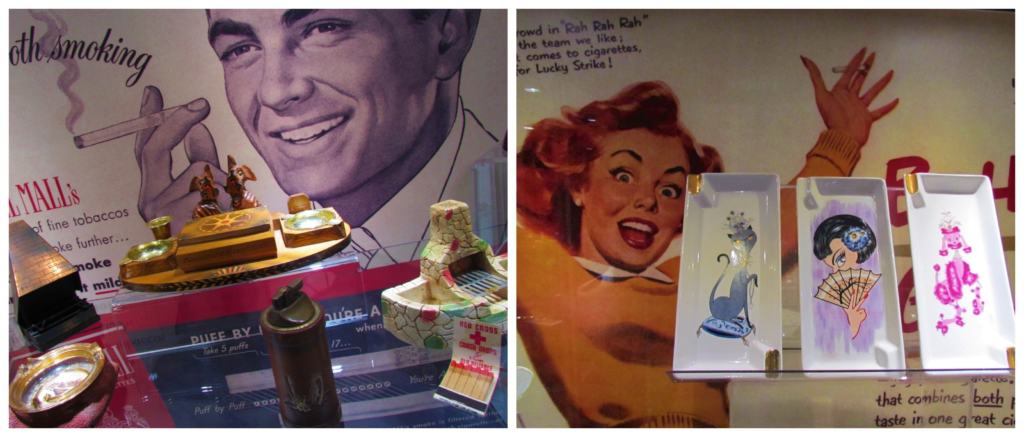 Memorabilia from smoking advertisements were once common place. 