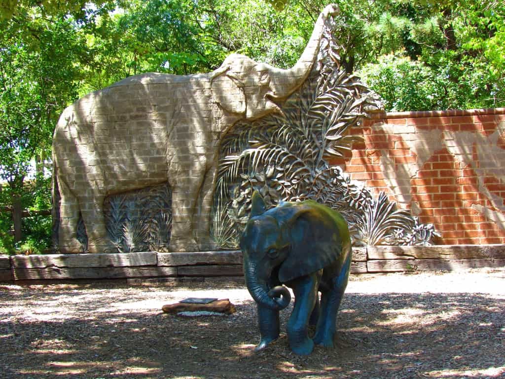 The area leading to the elephant enclosure is well decorated at the Oklahoma City Zoo.