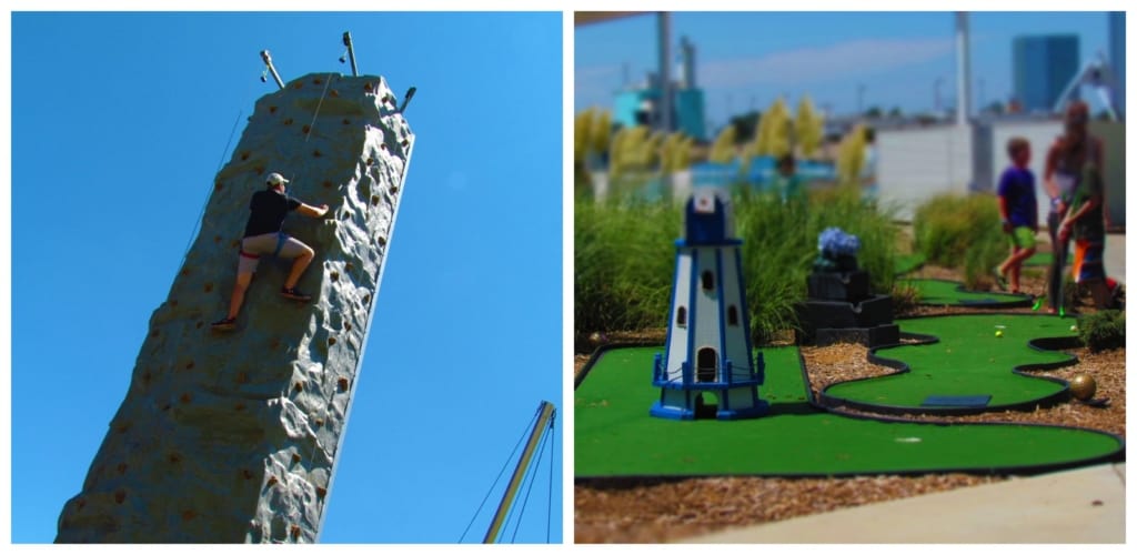 Guests at Riversport OKC can enjoy wall climbing or miniature golf.
