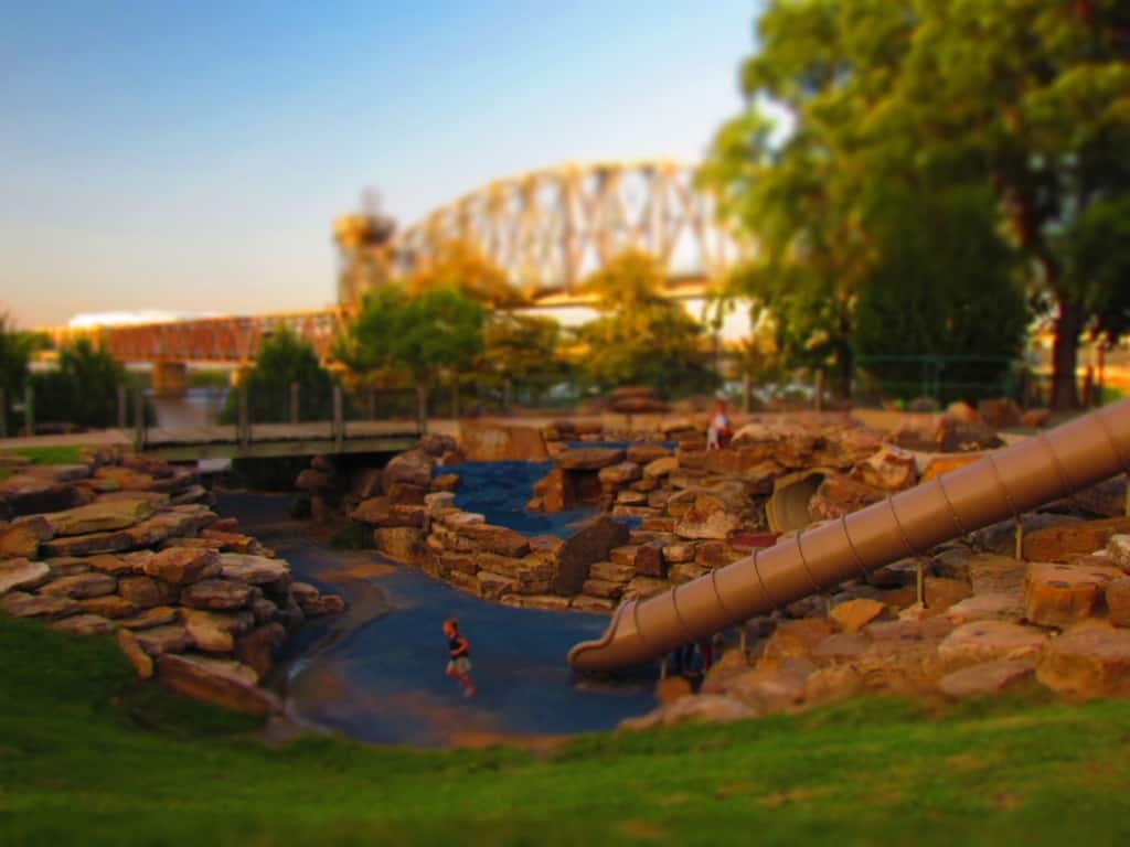 One of the playgrounds that can be found during a visit to the Little Rock Riverwalk area that sits beside the Arkansas river.