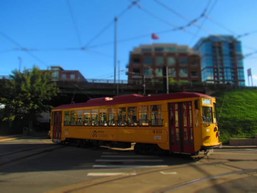 The streetcar makes it easy to get around in downtown Little rock. 