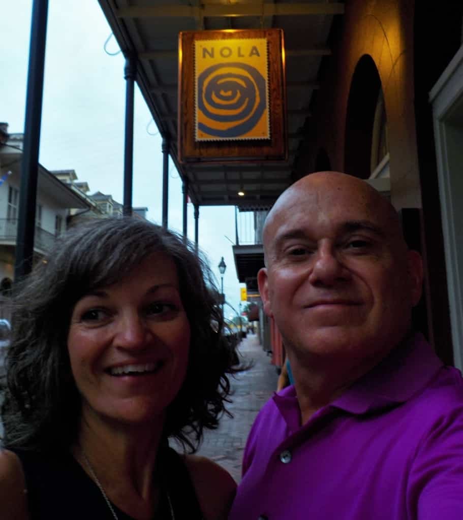 The authors pose for a selfie in the heart of the French Quarter. 