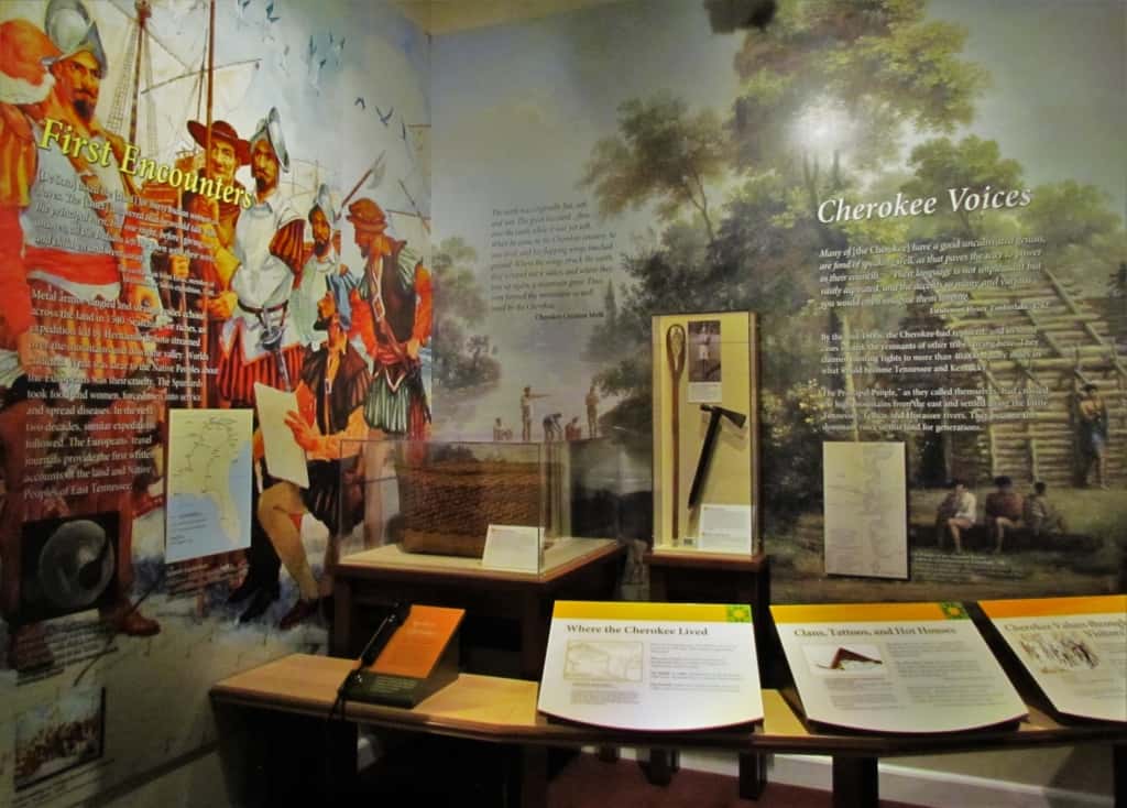 An exhibit on the first residents of the region includes information about the first explorers. 