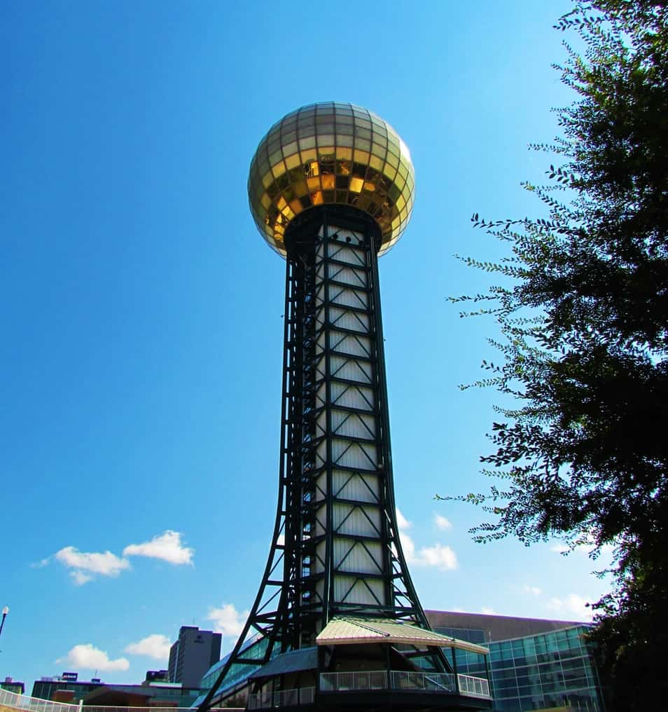 The Sunsphere was constructed as part of the Knoxville World's Fair and can still be toured today. 
