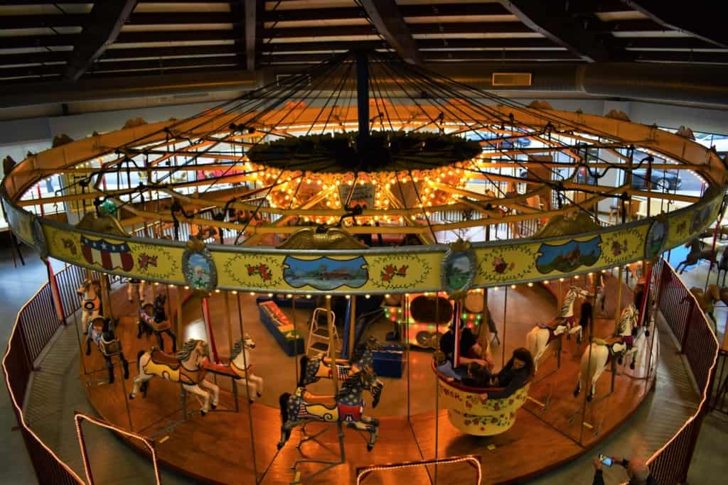 The authors were taking a spin on this carousel that is over 100 years old. 
