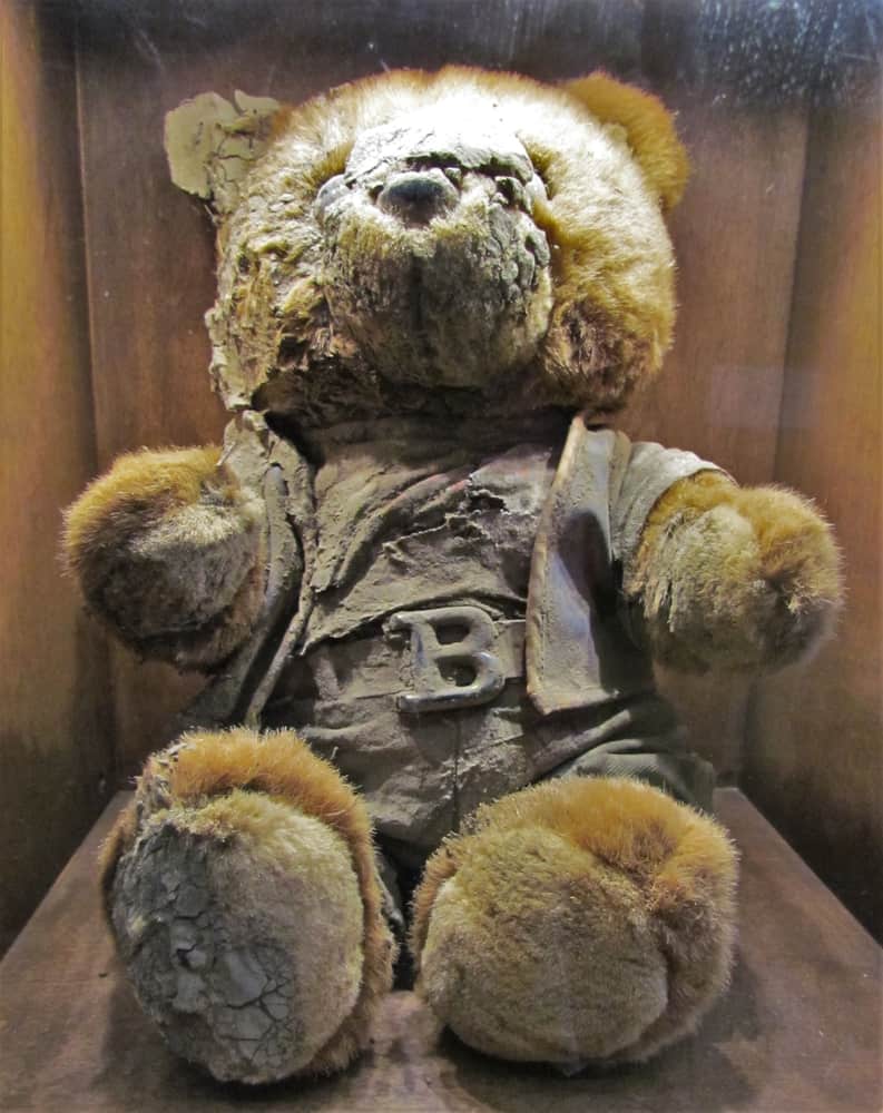 A teddy bear is among the collection of artifacts found after Hurricane Katrina. 