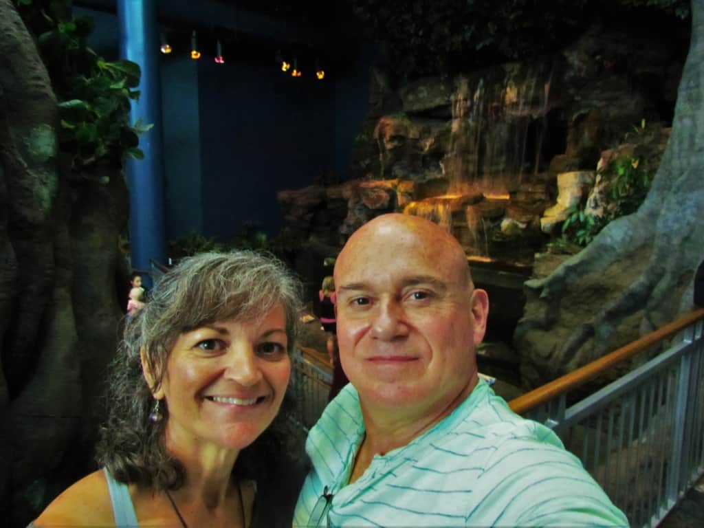 The authors pose for a selfie in the picturesque setting of the Ripley's Aquarium.